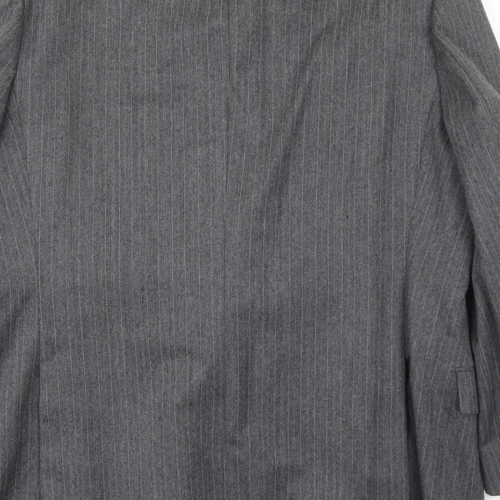 Marks and Spencer Mens Grey Striped Wool Jacket Suit Jacket Size 44 Regular