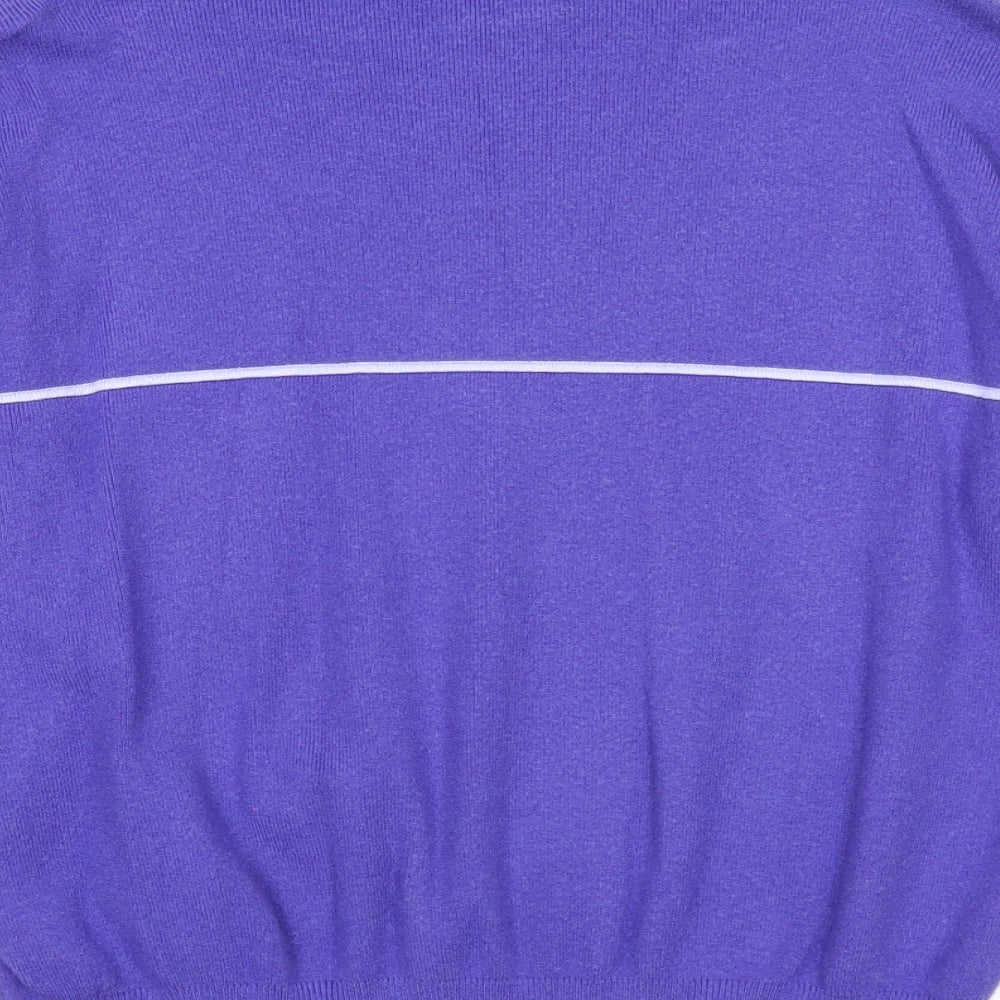 Marks and Spencer Womens Purple Round Neck Viscose Pullover Jumper Size M