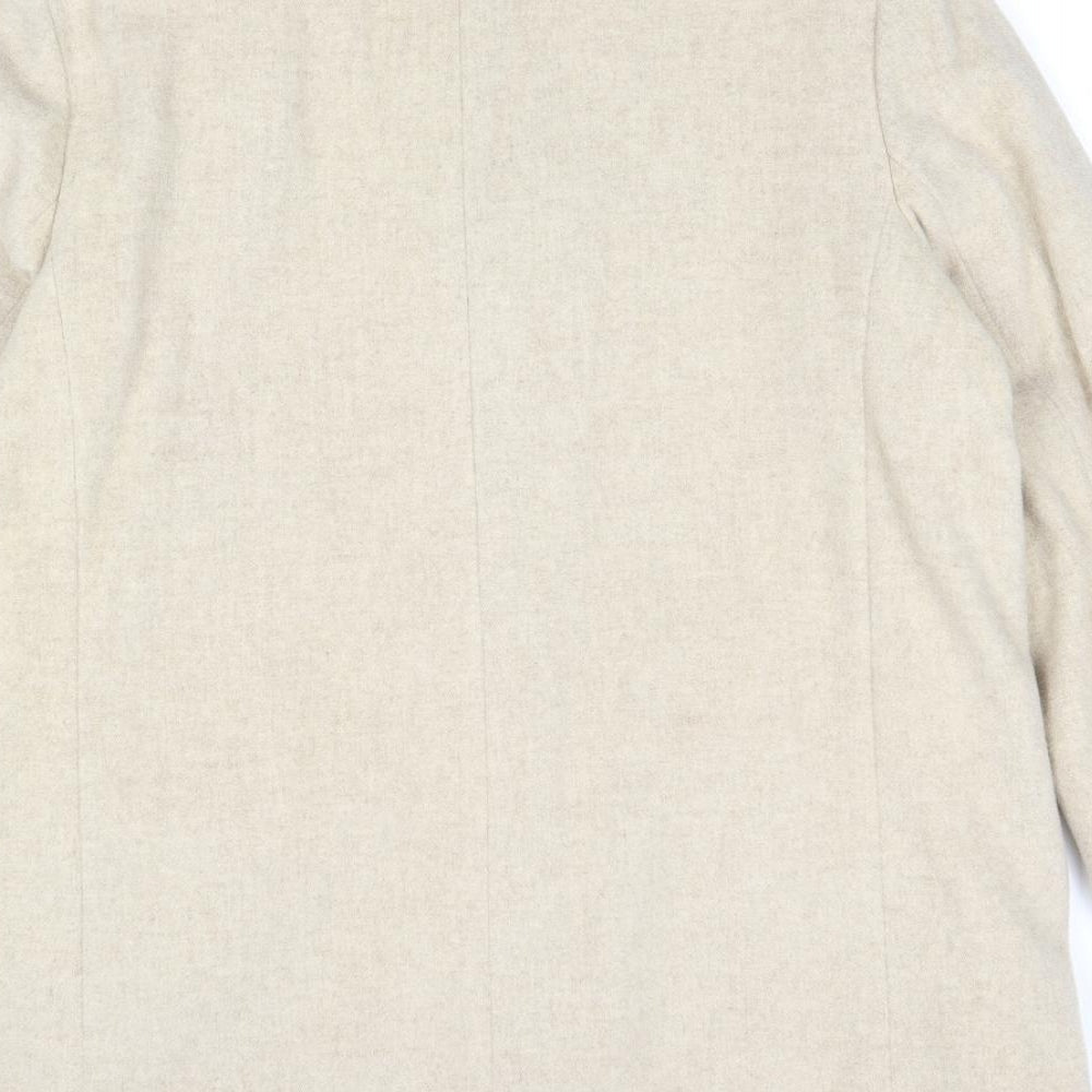 Marks and Spencer Womens Beige Overcoat Coat Size 14 Button