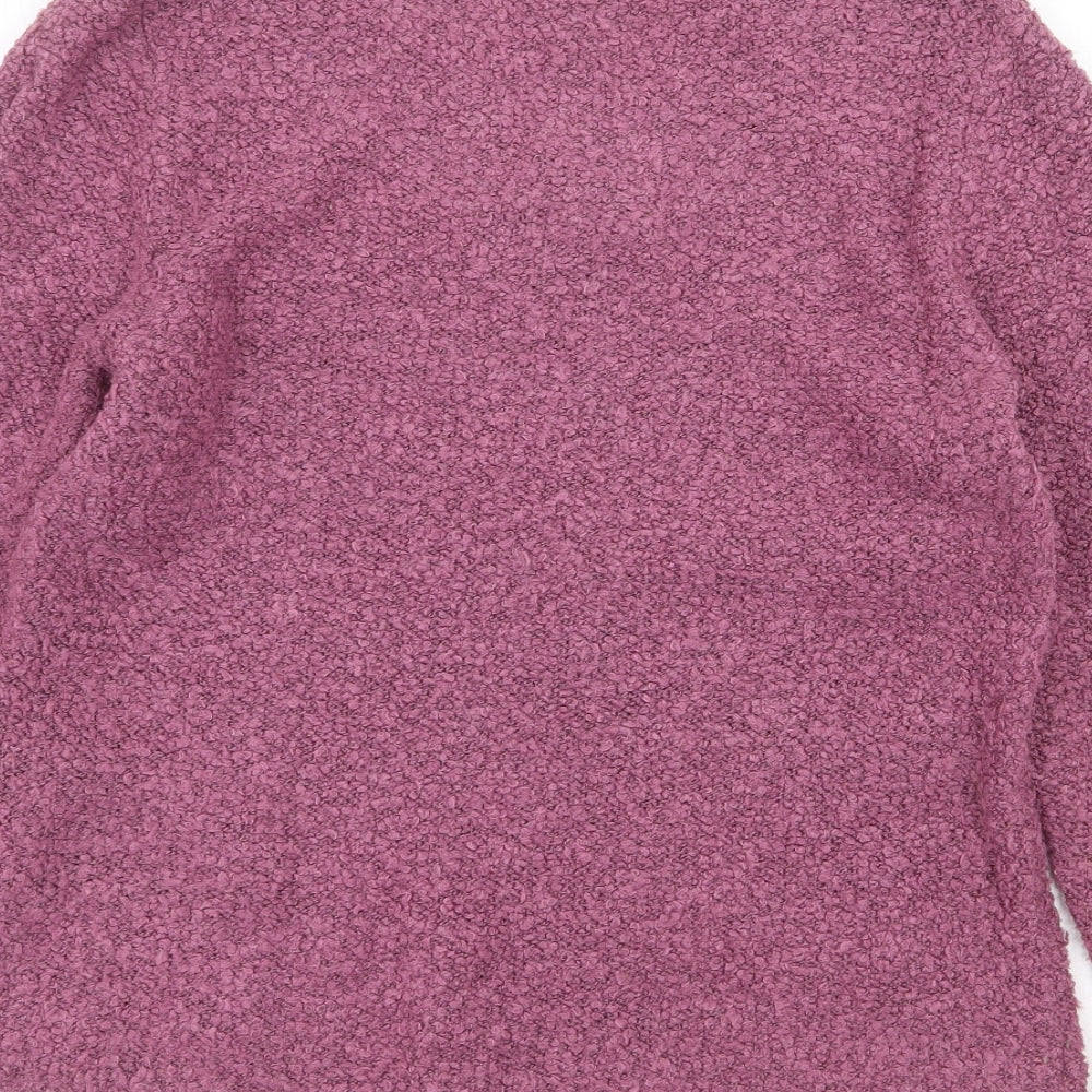CASAMIA Womens Purple V-Neck Acrylic Pullover Jumper Size M