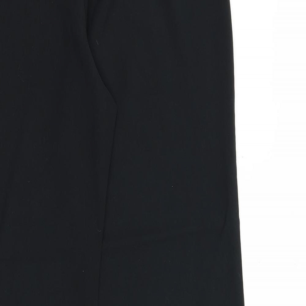 Marks and Spencer Womens Black Polyester Trousers Size 12 Regular Zip