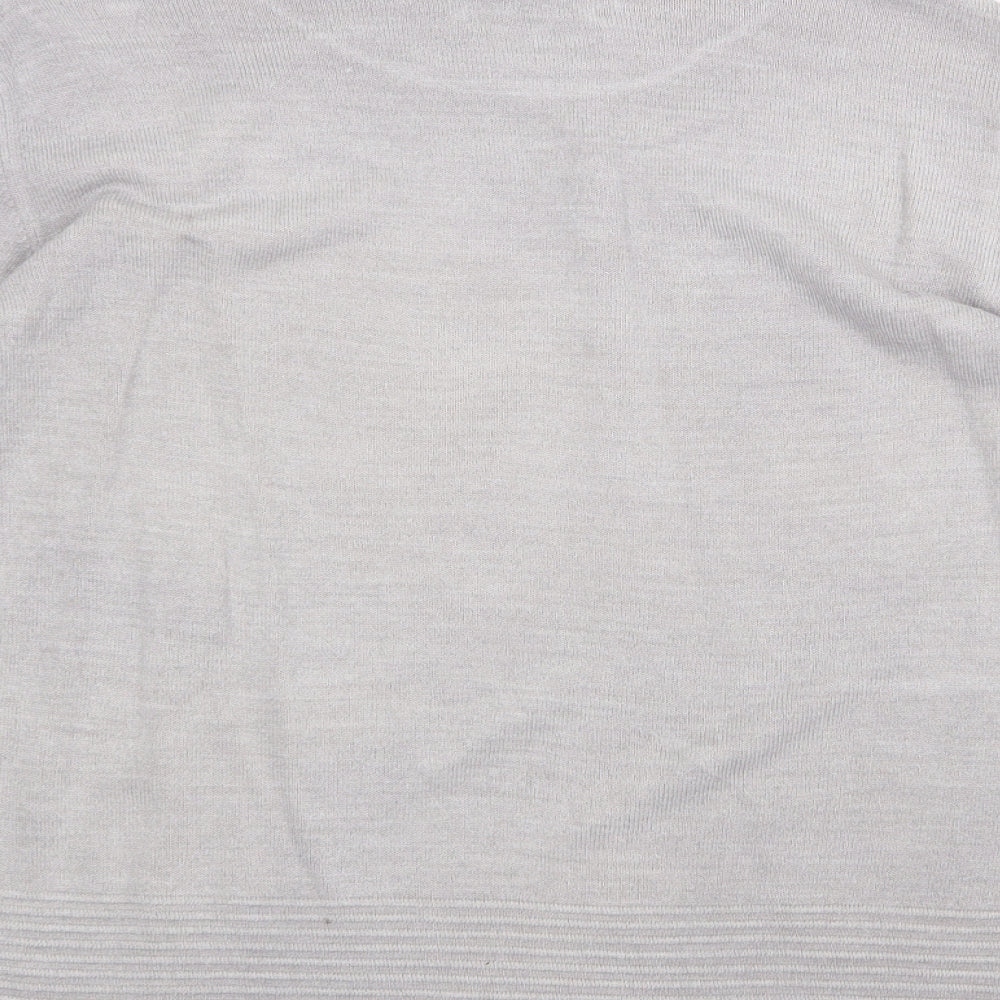 Marks and Spencer Womens Grey Round Neck Acrylic Pullover Jumper Size 12