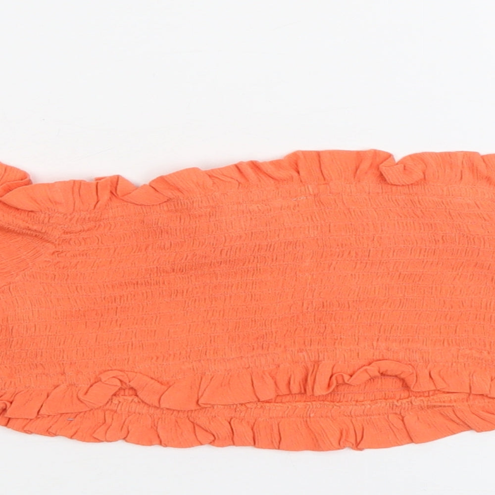 ASOS Womens Orange Viscose Cropped Tank Size 8 Off the Shoulder