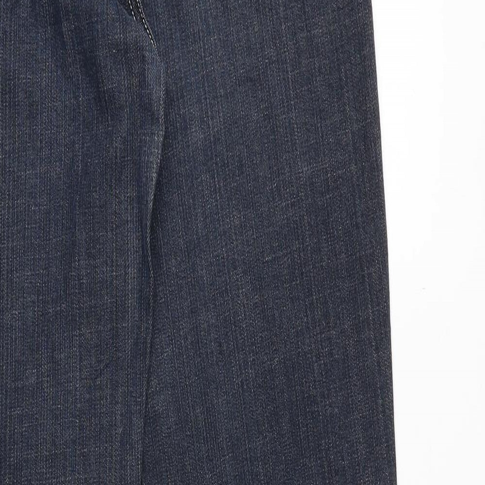 colac collection Womens Blue Cotton Straight Jeans Size 42 in Regular Zip
