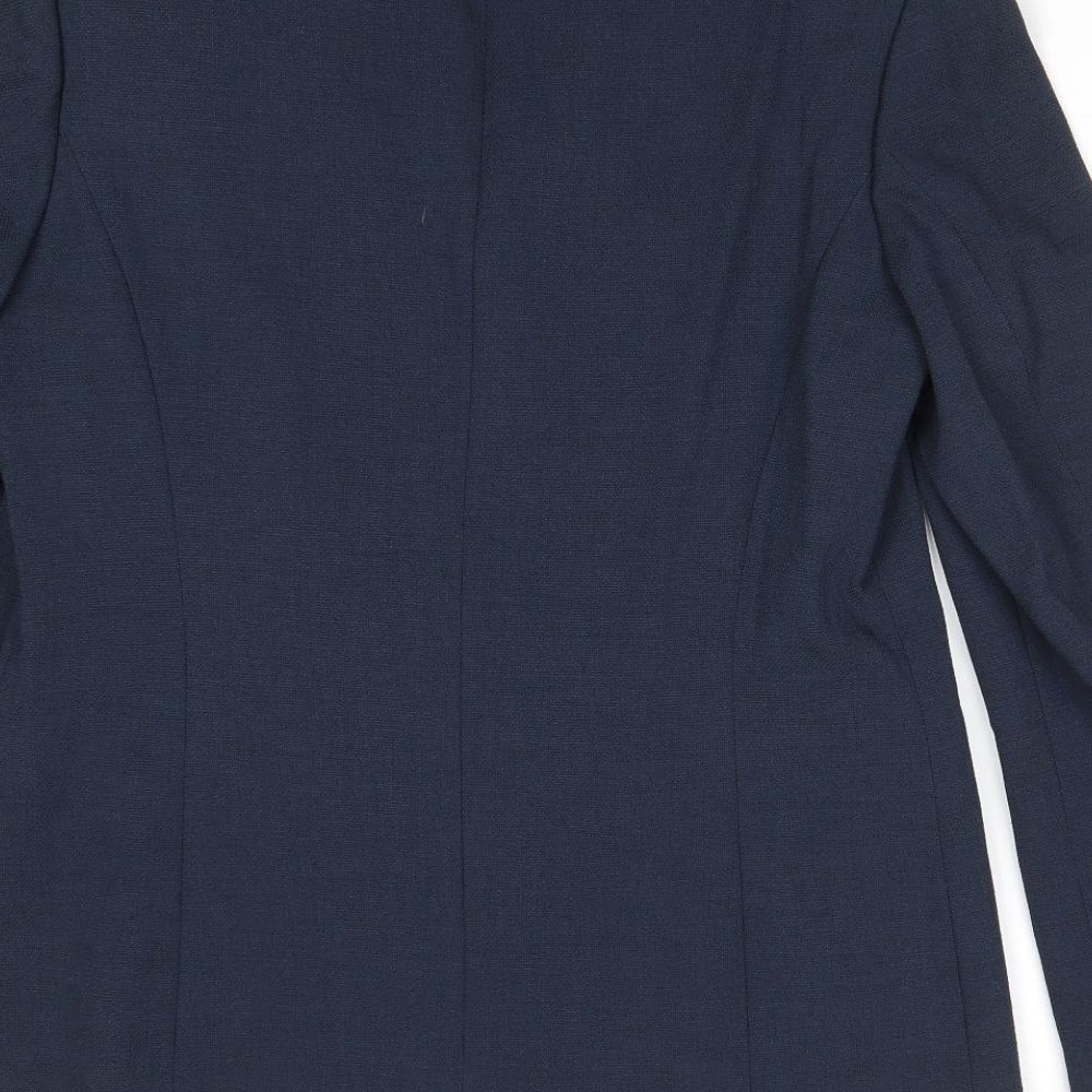 Libra Womens Blue Polyester Jacket Suit Jacket Size 10