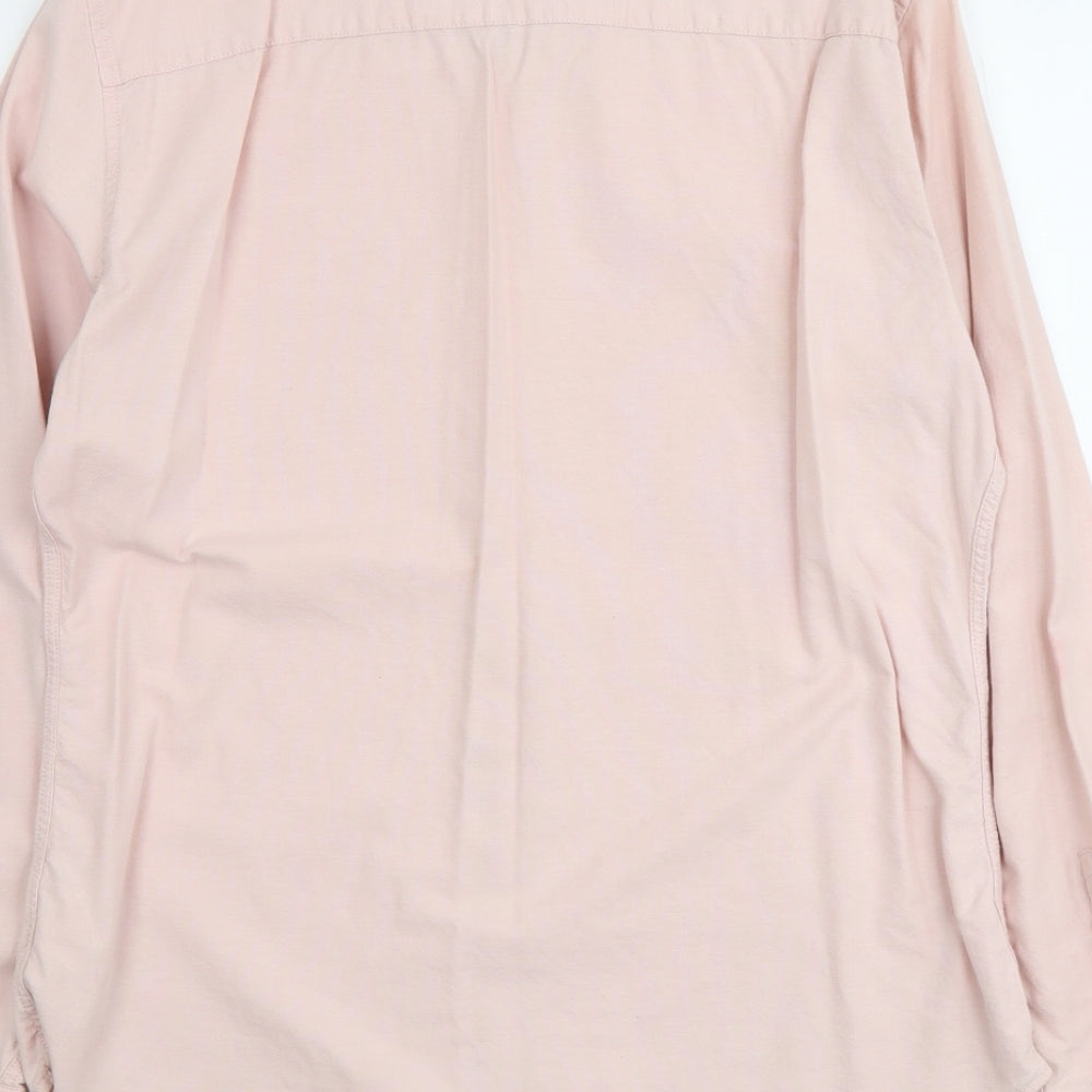 Topman Mens Pink Cotton Button-Up Size XL Collared Button