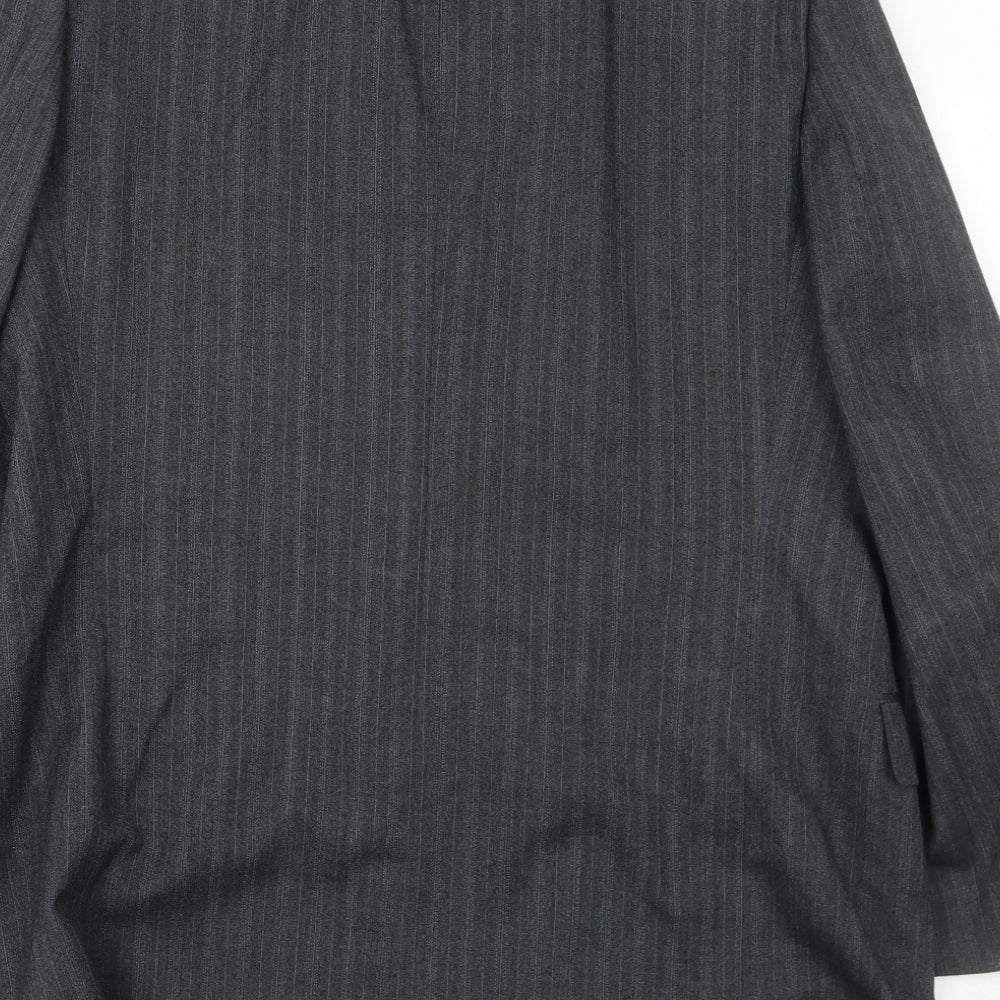 Marks and Spencer Mens Grey Striped Wool Jacket Suit Jacket Size 44 Regular