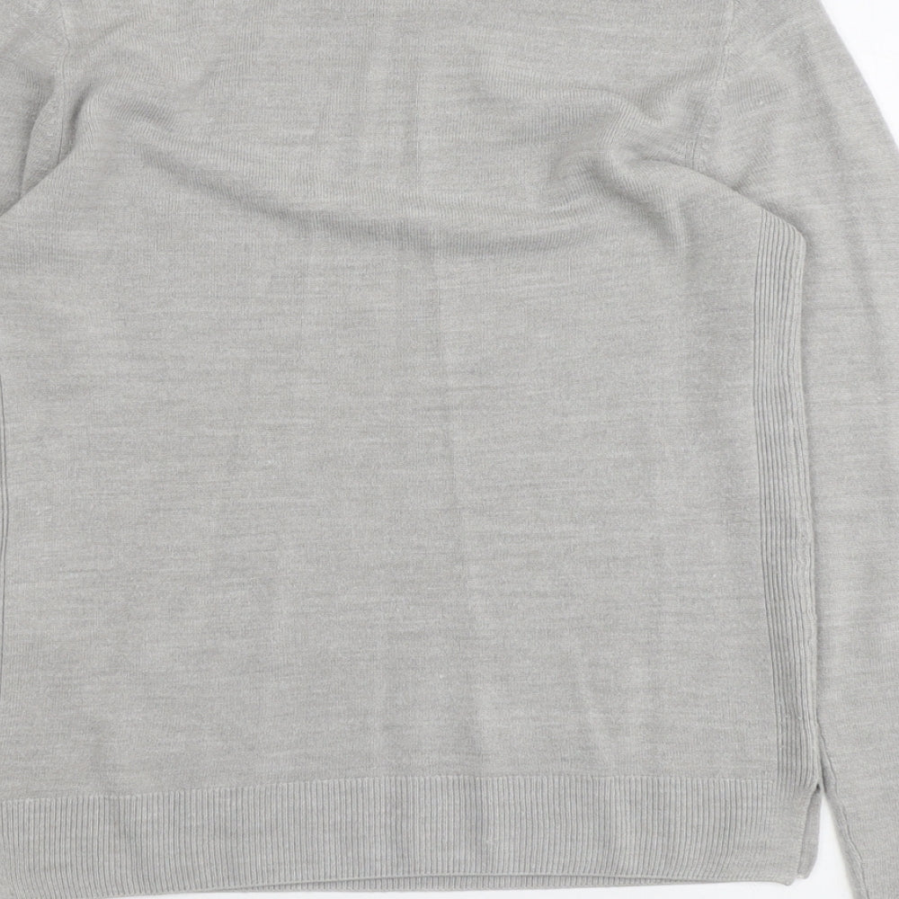 Marks and Spencer Womens Grey Round Neck Acrylic Pullover Jumper Size 10