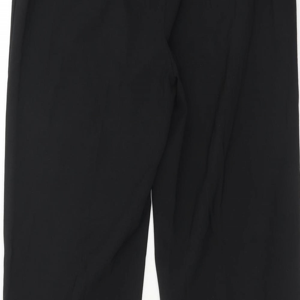 Debenhams Womens Black Polyester Trousers Size 10 Regular Hook & Eye