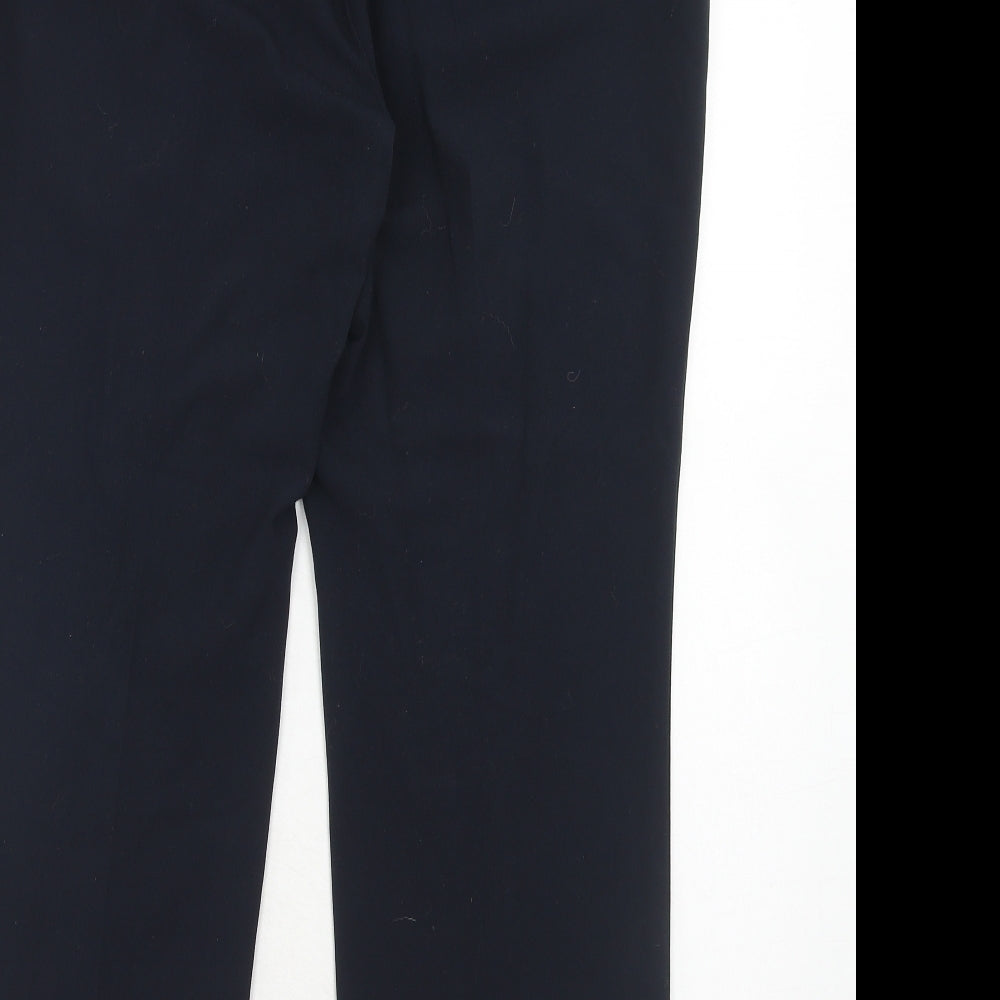 Marks and Spencer Womens Blue Polyester Dress Pants Trousers Size 14 Regular Zip