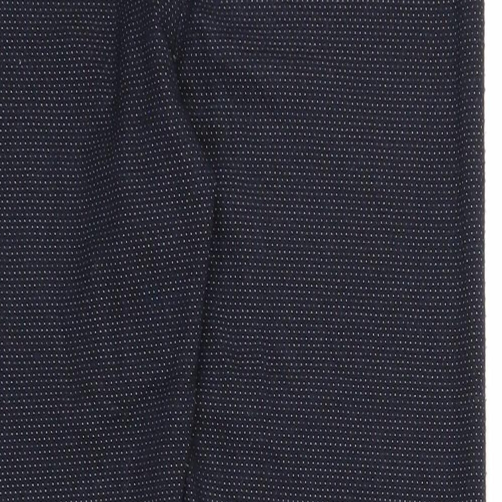 Dorothy Perkins Womens Blue Polka Dot Polyester Trousers Size 12 Regular