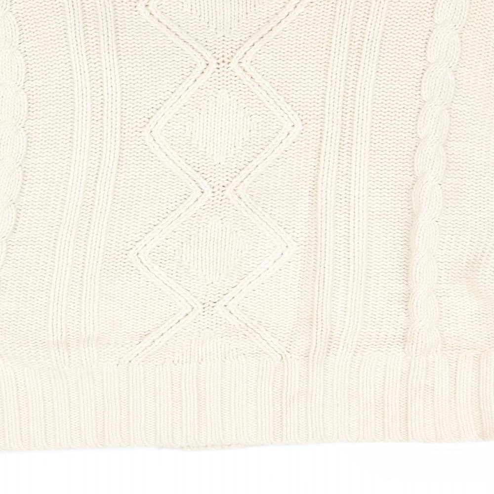 Marks and Spencer Womens Beige Square Neck Acetate Pullover Jumper Size 12