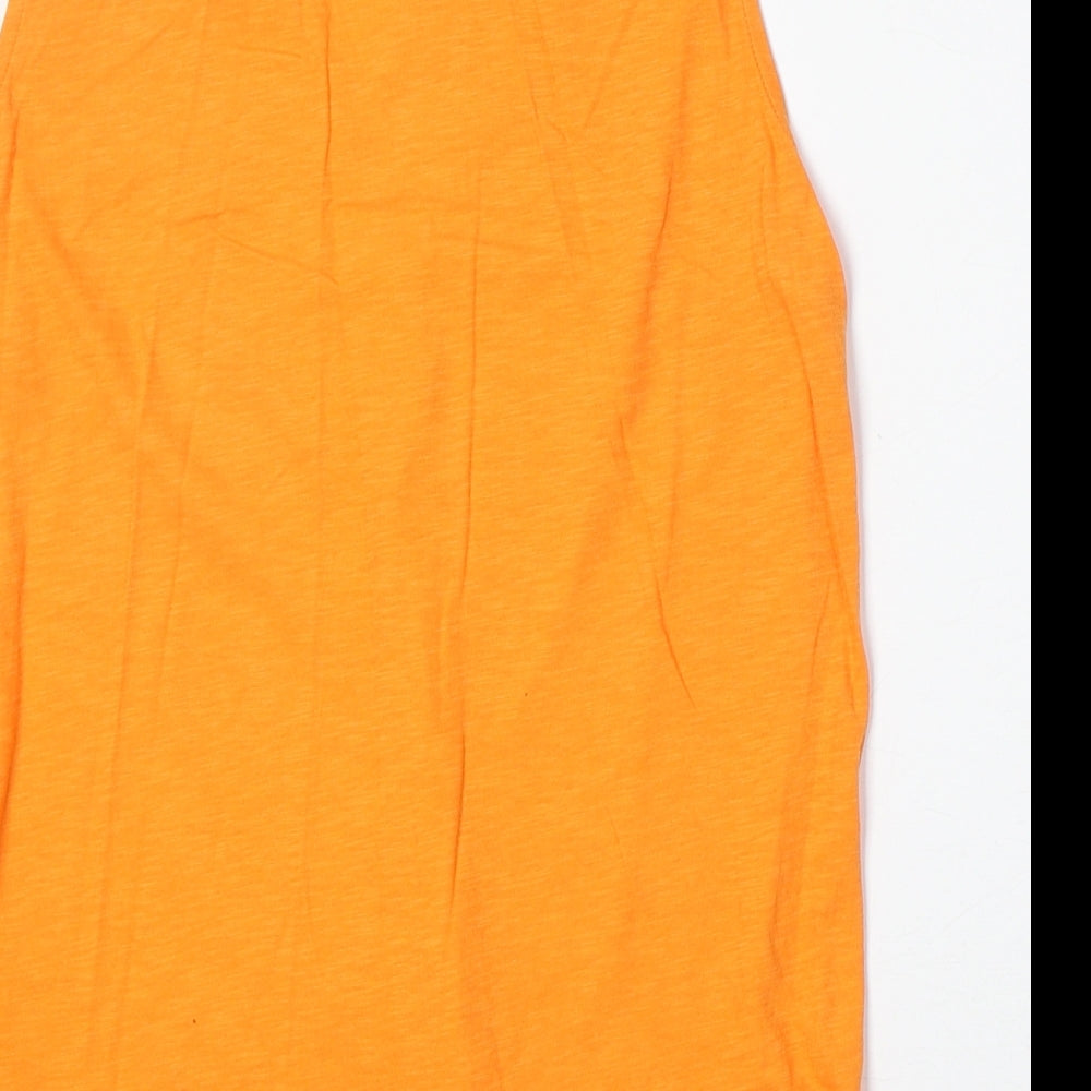 NEXT Womens Orange Cotton Basic Tank Size 12 V-Neck