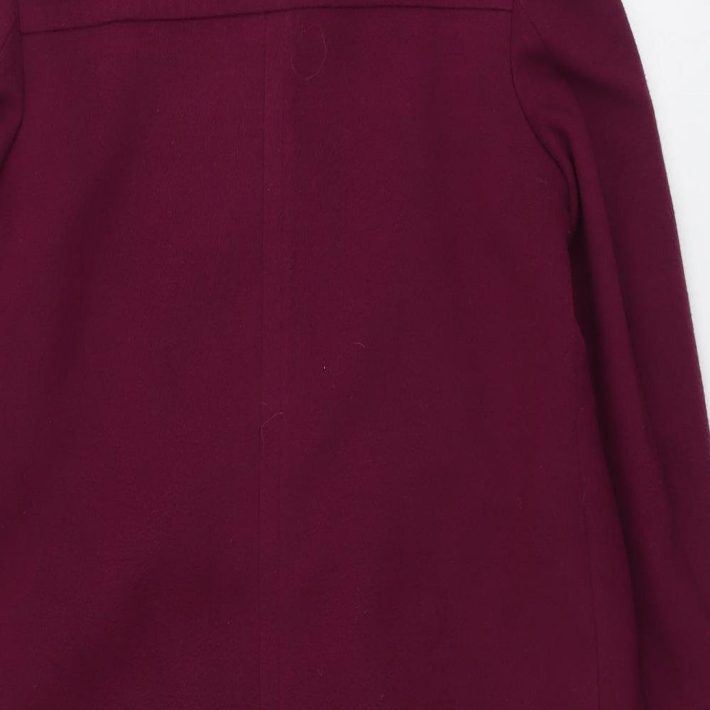 Marks and Spencer Womens Purple Overcoat Coat Size 10 Button