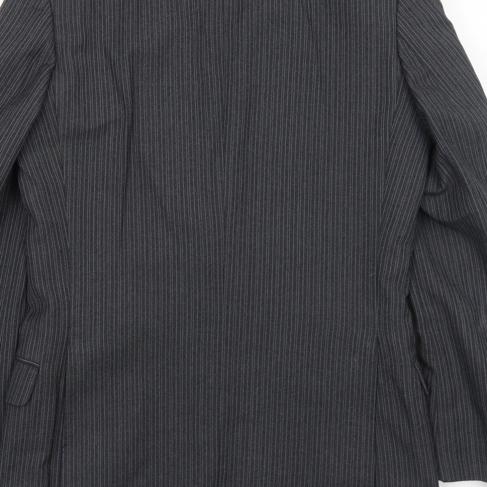 Marks and Spencer Mens Grey Striped Wool Jacket Suit Jacket Size 36 Regular