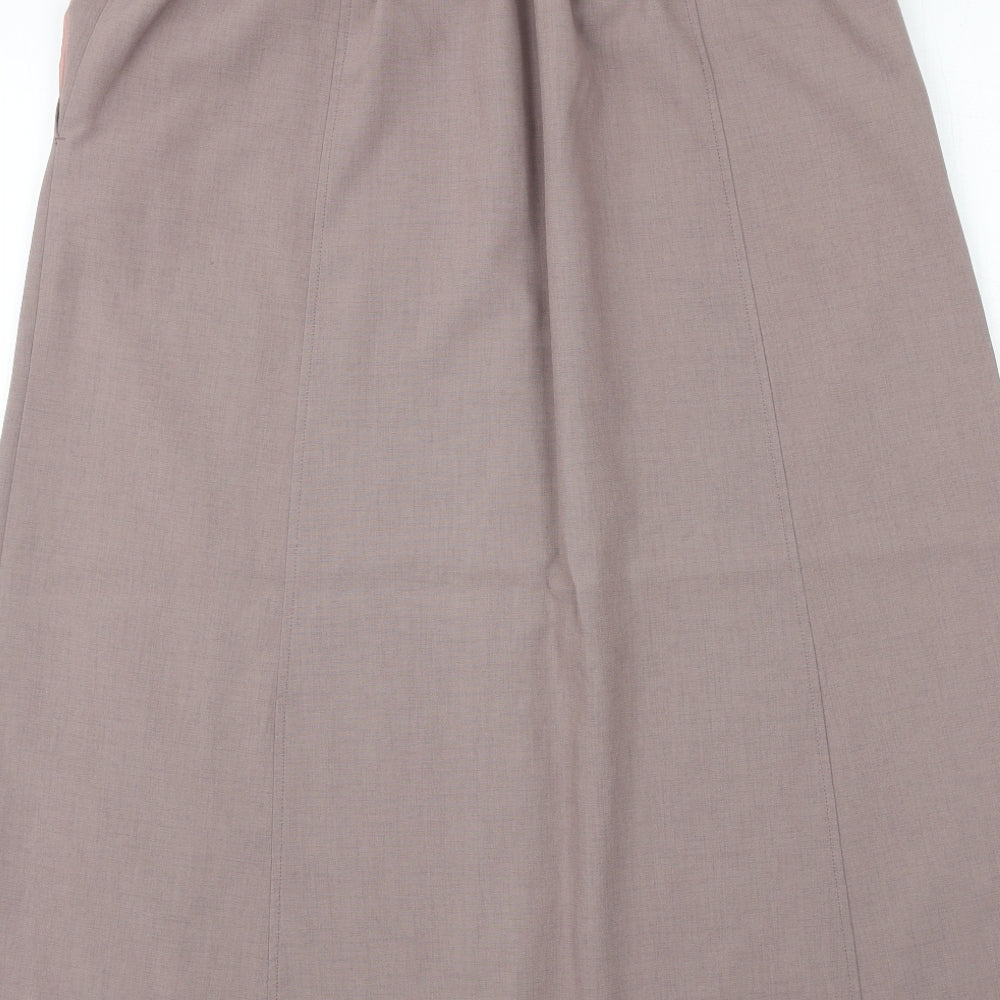 BHS Womens Pink Polyester A-Line Skirt Size 14 Button