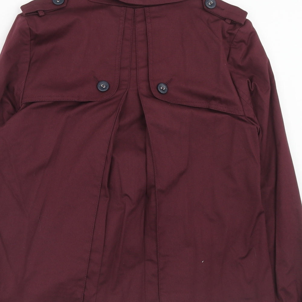 Marks and Spencer Womens Purple Pea Coat Coat Size 12 Button