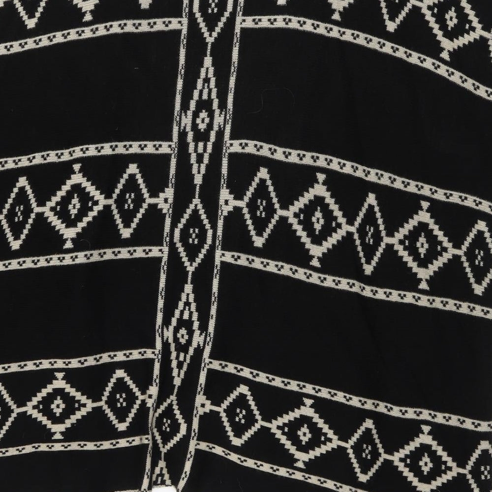 New Look Womens Black V-Neck Geometric Acrylic Cardigan Jumper Size S