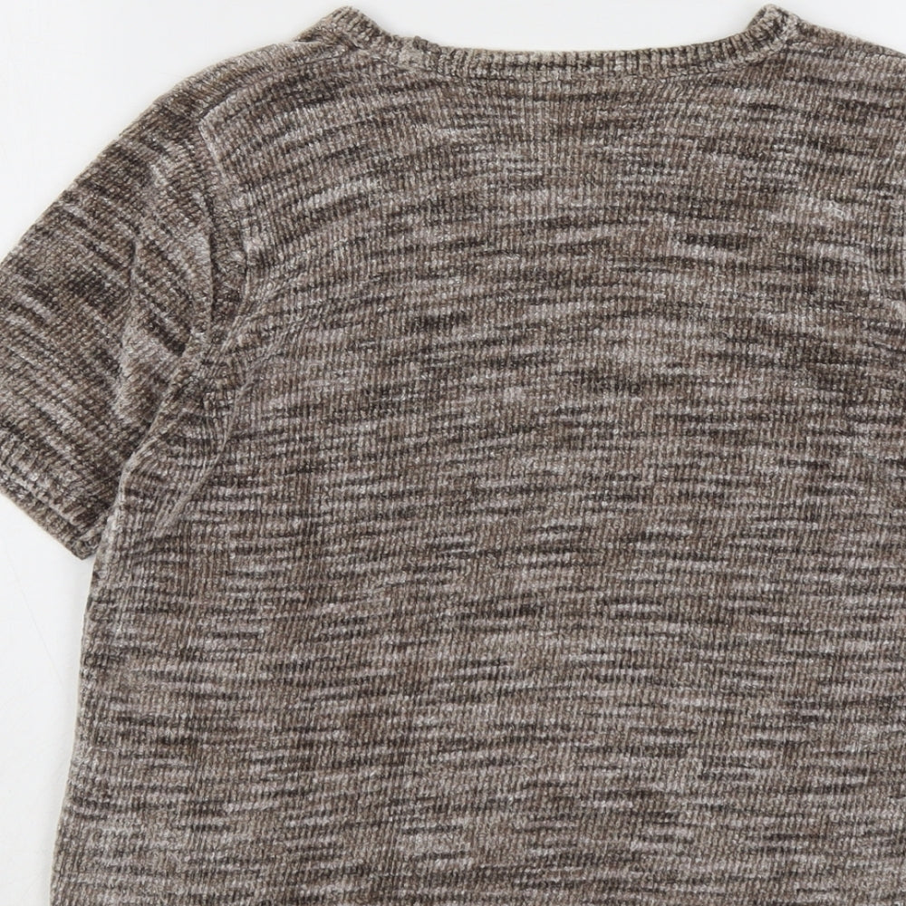 Marks and Spencer Womens Beige Round Neck Viscose Pullover Jumper Size 12
