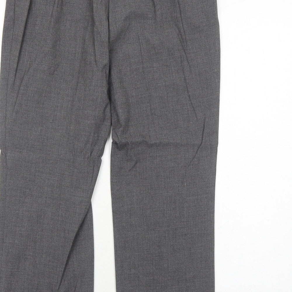 Marks and Spencer Womens Grey Polyester Trousers Size 12 Regular Zip
