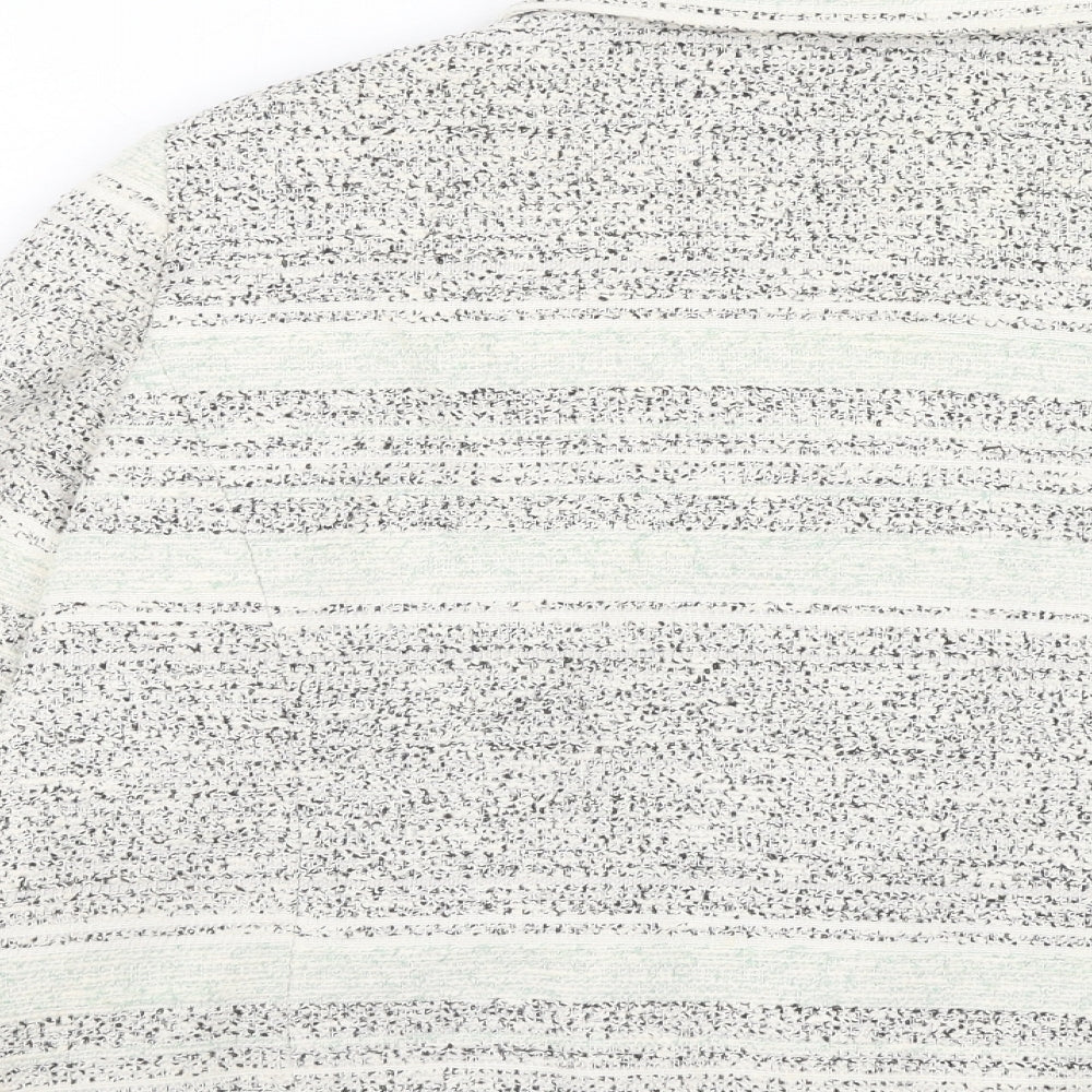 Marks and Spencer Womens Beige Geometric Jacket Size 16 Button