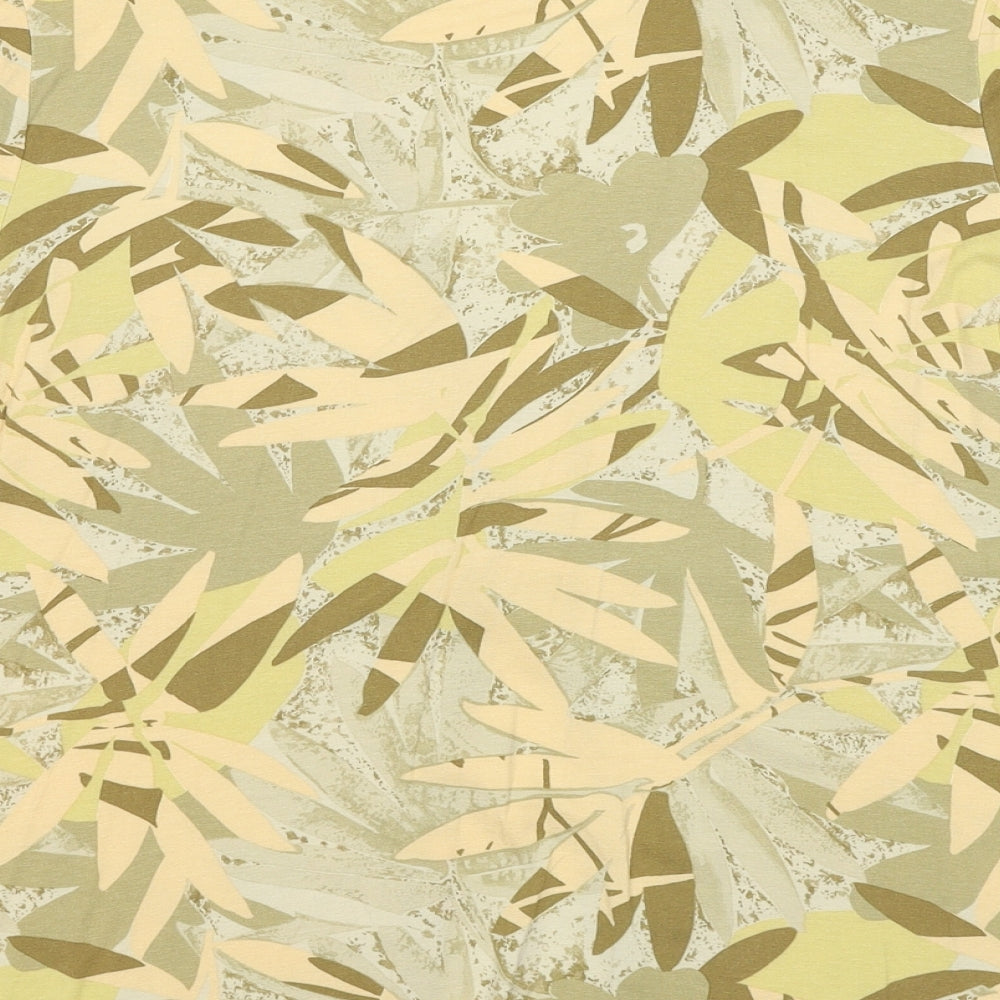 Mandy Marsh Womens Yellow V-Neck Geometric Polyester Cardigan Jumper Size 18