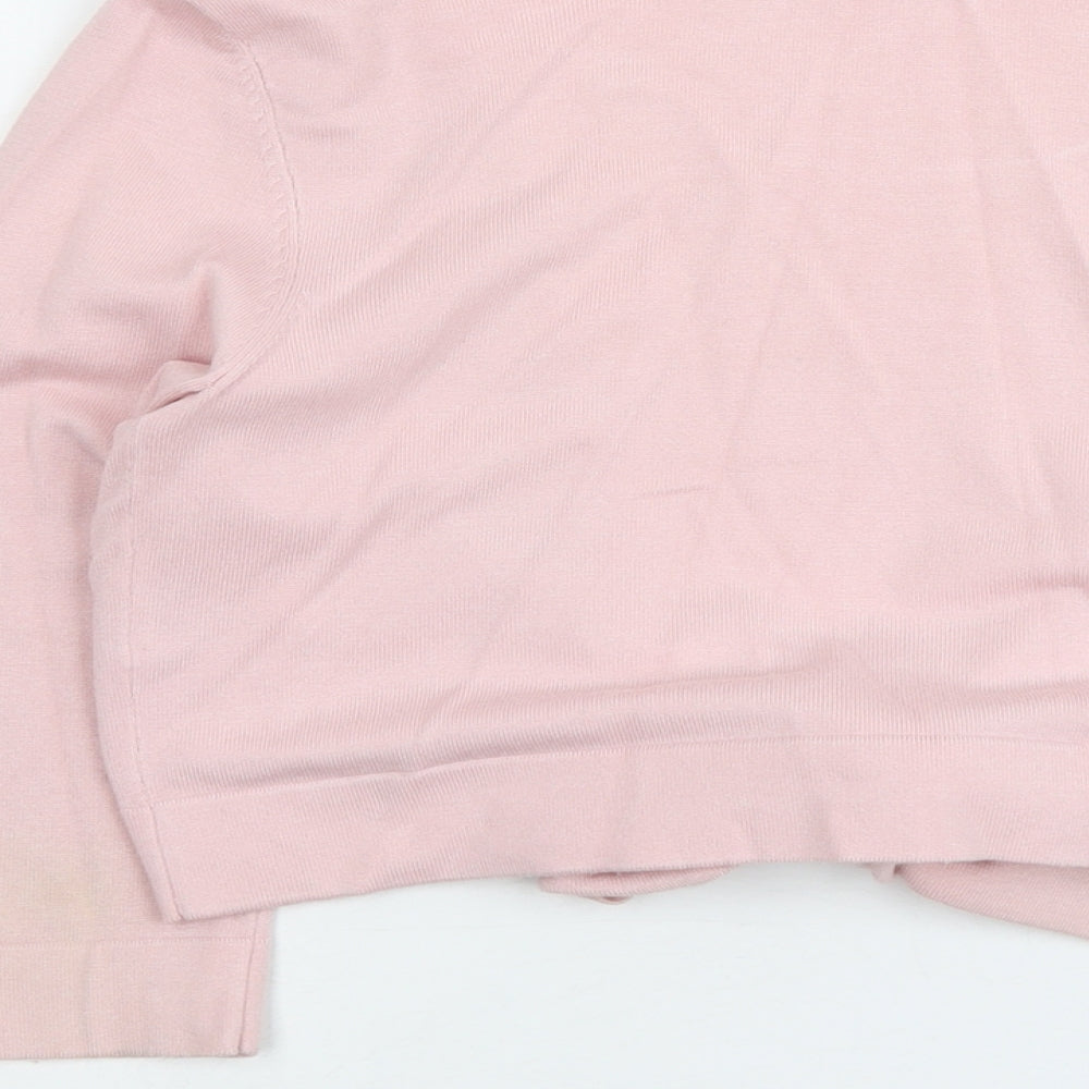 Portmans Womens Pink V-Neck Viscose Shrug Jumper Size M