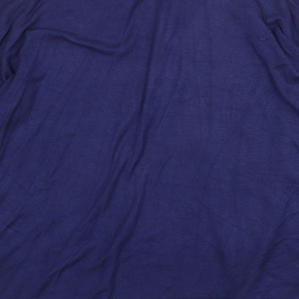 Marks and Spencer Womens Blue V-Neck Viscose Cardigan Jumper Size 10