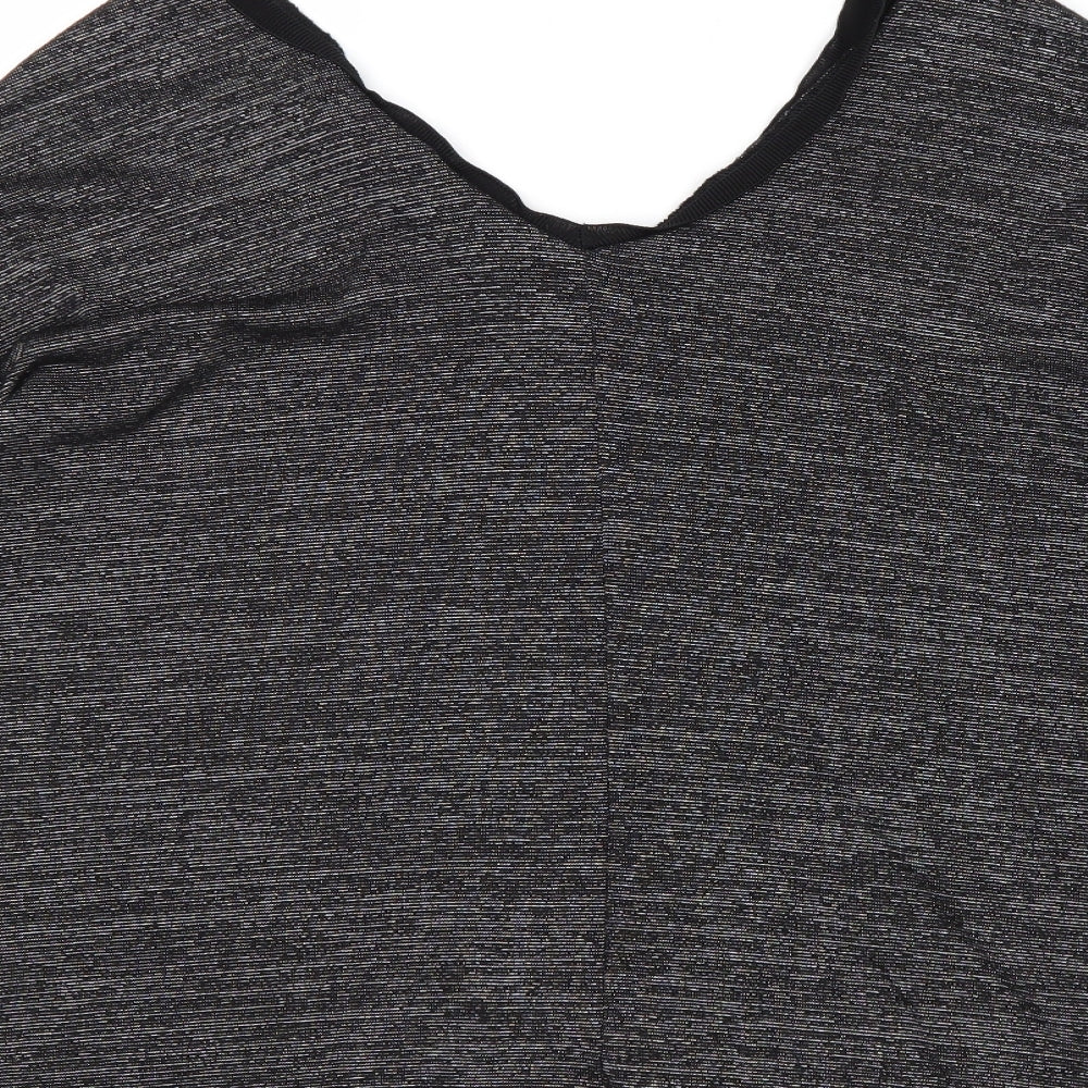 Marks and Spencer Womens Grey Polyester Basic Blouse Size 10 V-Neck