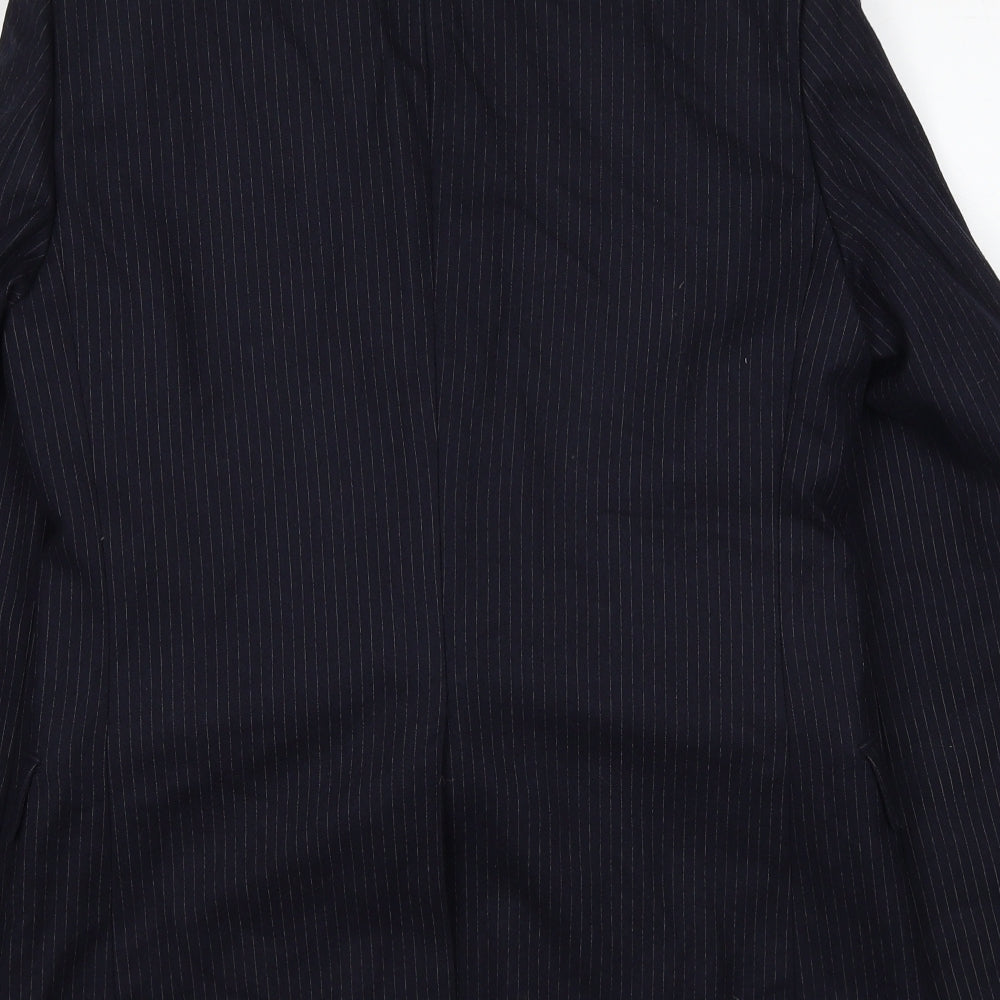 Anthony Loretto Mens Blue Striped Wool Jacket Suit Jacket Size 40 Regular
