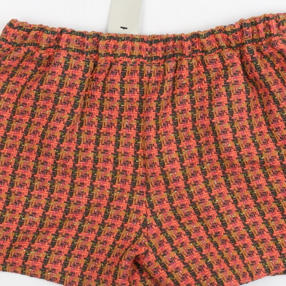 River Island Girls Pink Geometric Cotton Mini Skort Size 11-12 Years Regular Pull On