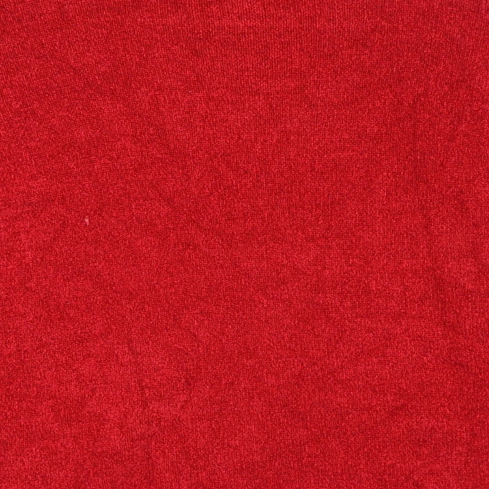 Marks and Spencer Womens Red Round Neck Viscose Pullover Jumper Size 16