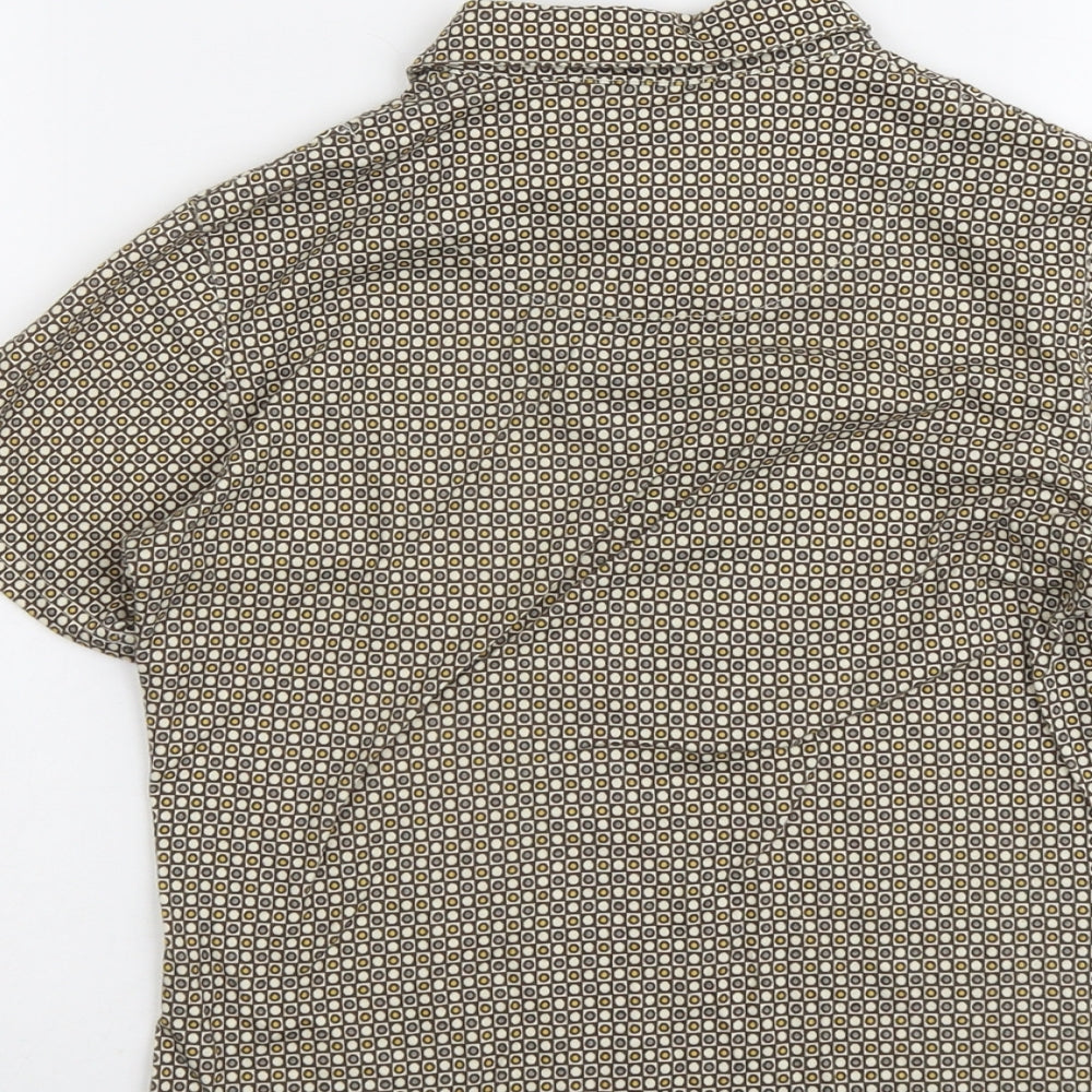 Xandres Womens Beige Geometric Polyester Basic Polo Size 8 Collared