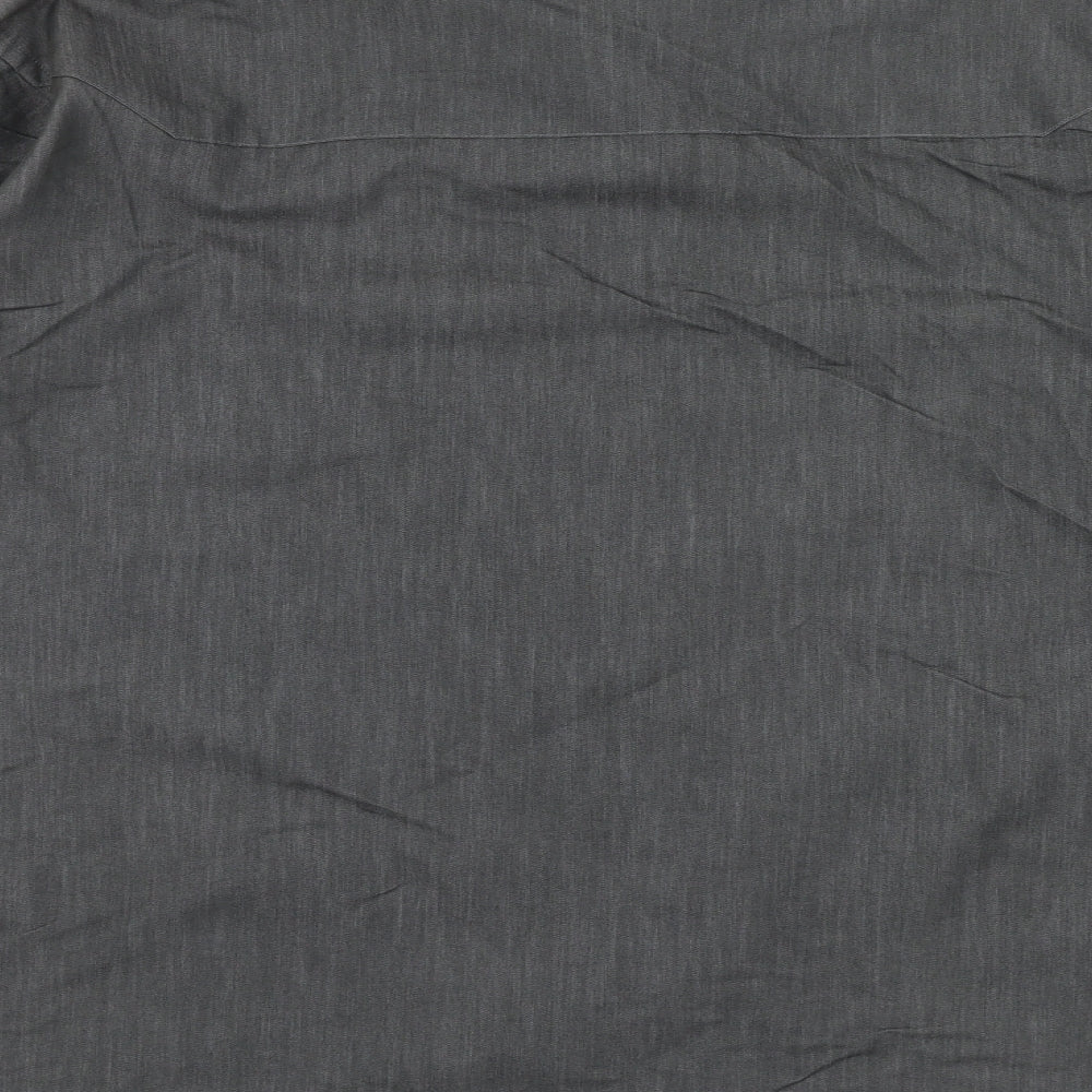 Ciro Citterio Mens Grey Cotton Button-Up Size XL Collared Button