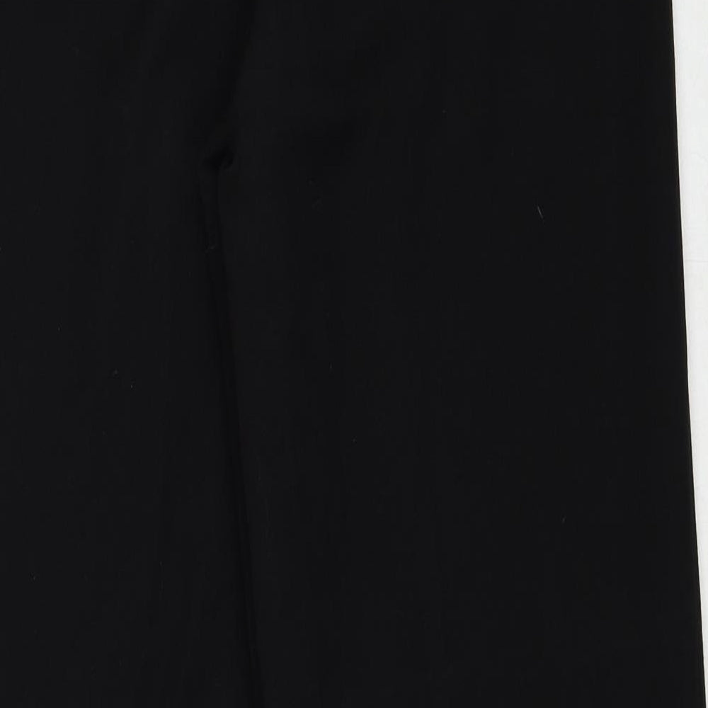 VILA Womens Black Viscose Trousers Size 10 Regular Zip