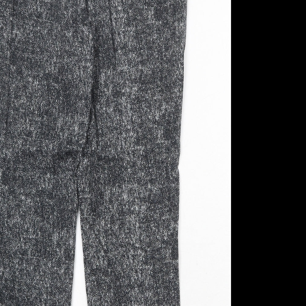Marks and Spencer Womens Black Cotton Trousers Size 10 Regular Zip