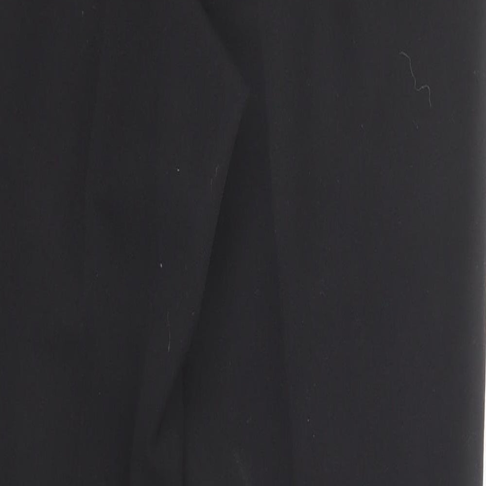 Marks and Spencer Womens Black Polyester Trousers Size 8 Regular Zip