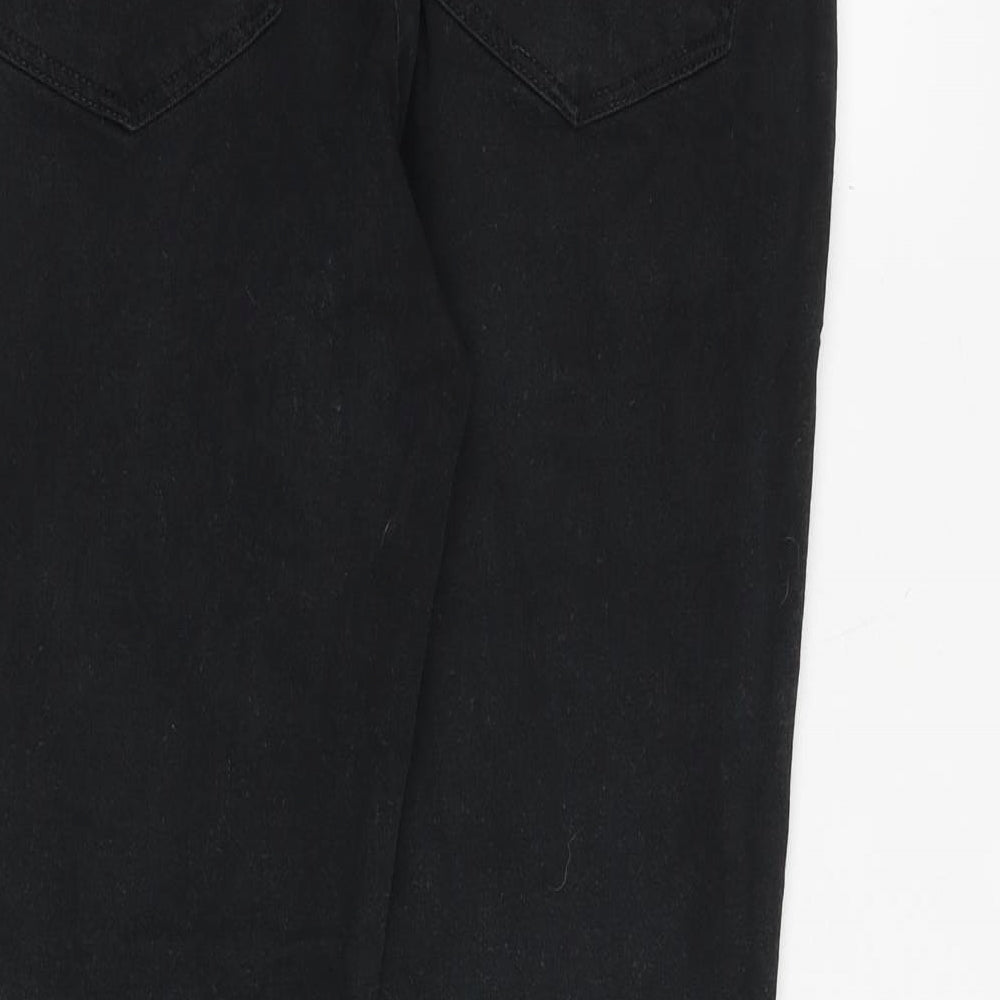 Marks and Spencer Womens Black Cotton Skinny Jeans Size 12 Regular Zip