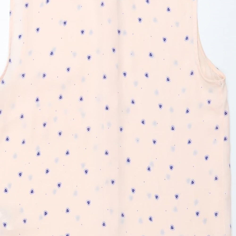Marks and Spencer Womens Pink Geometric Polyester Basic Tank Size 10 Collared