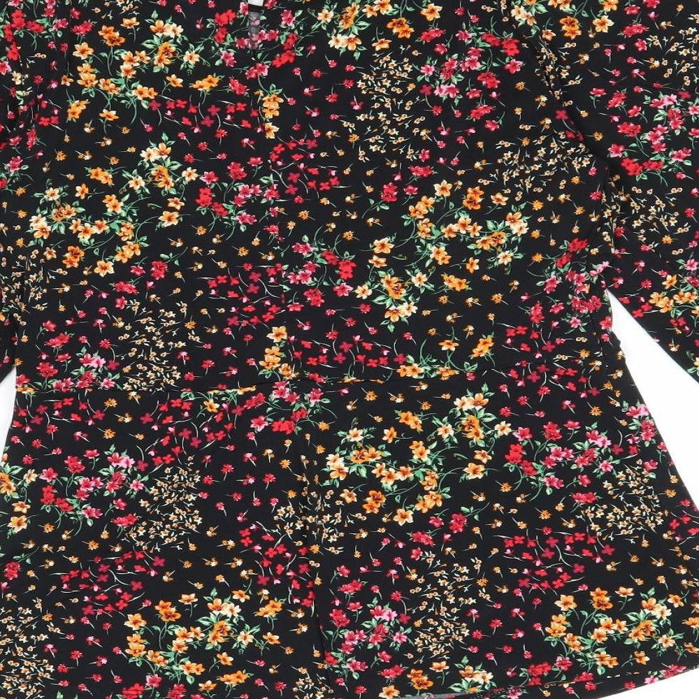 dusk Womens Multicoloured Floral Polyester Basic Blouse Size 12 Round Neck