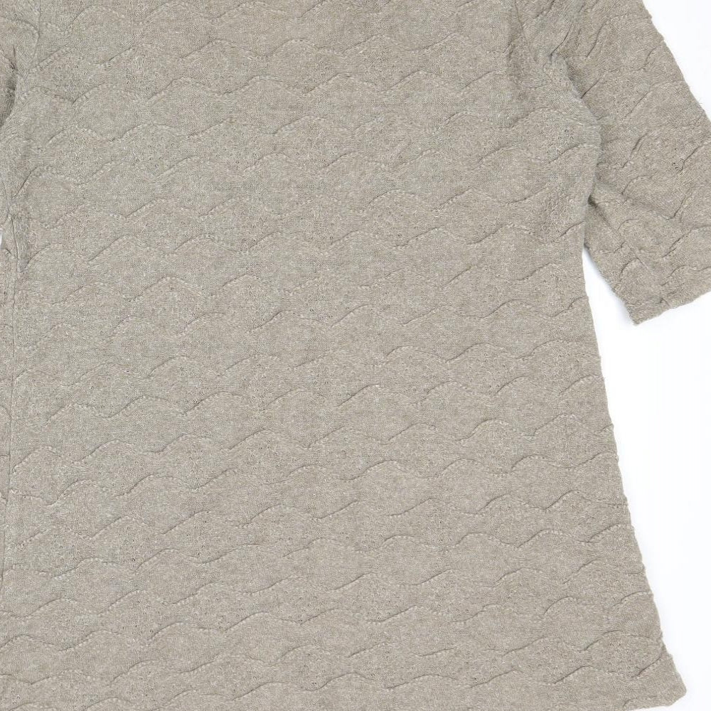 James Lakeland Womens Beige V-Neck Acrylic Pullover Jumper Size 18 - Textured