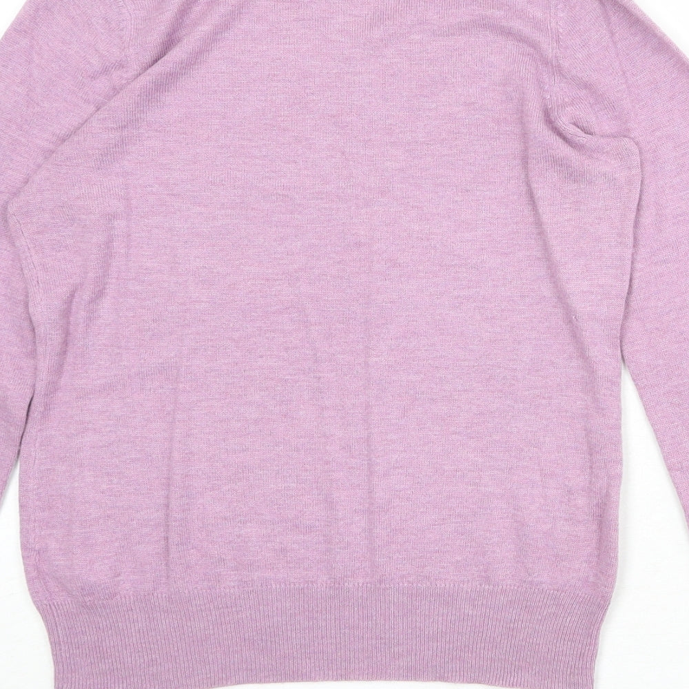 Sophie Gray Womens Purple Roll Neck Acrylic Pullover Jumper Size 12