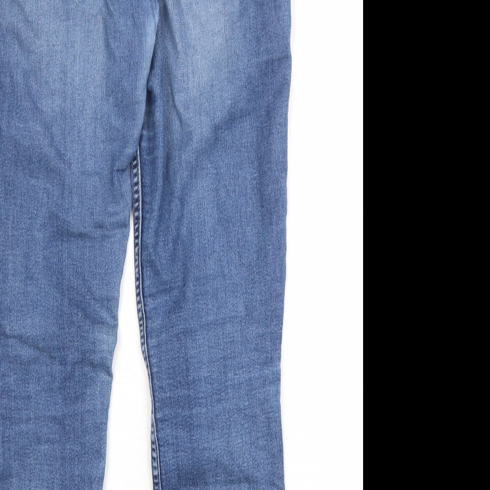 H&M Womens Blue Cotton Skinny Jeans Size 6 Regular Zip