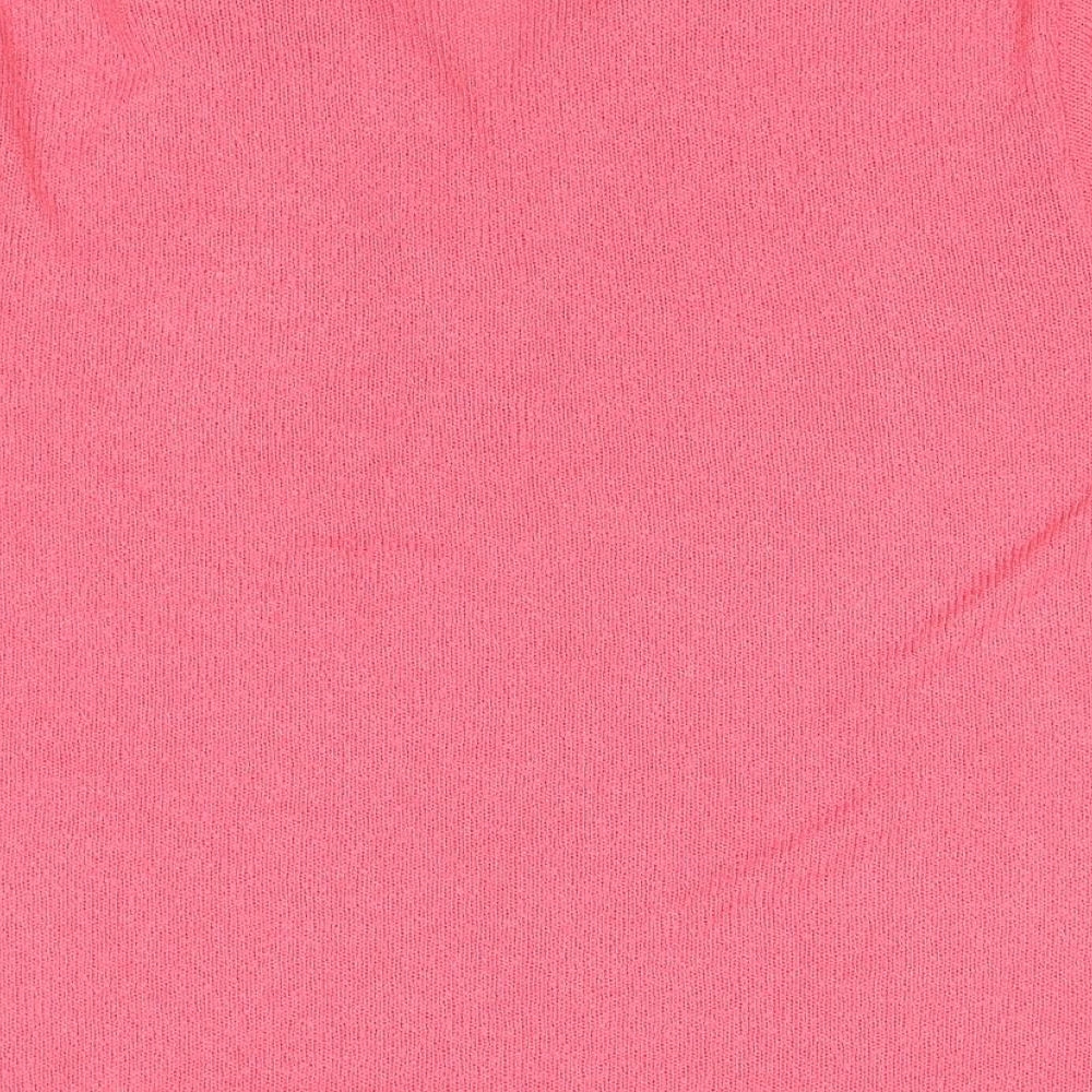 Marks and Spencer Womens Pink Collared Polyester Pullover Jumper Size 10
