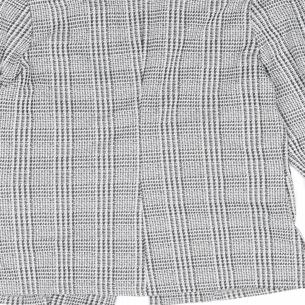 Boohoo Womens Grey Geometric Jacket Blazer Size 10