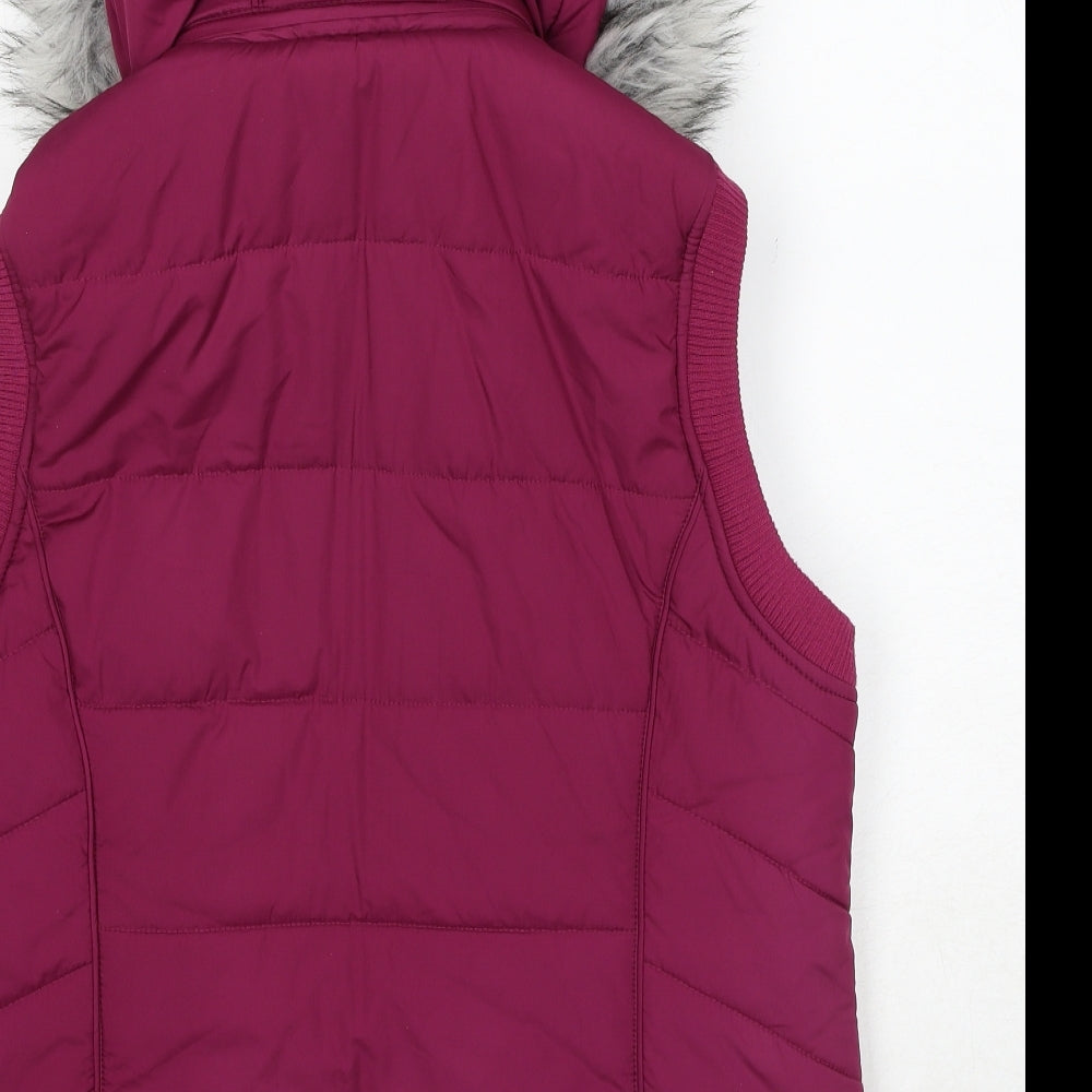 Per Una Womens Purple Gilet Jacket Size L Zip