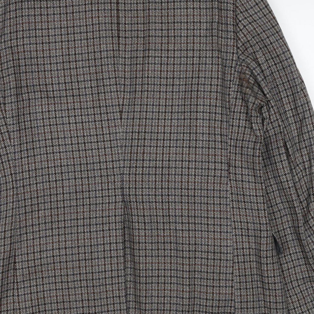 Marks and Spencer Mens Grey Check Wool Jacket Blazer Size M Regular