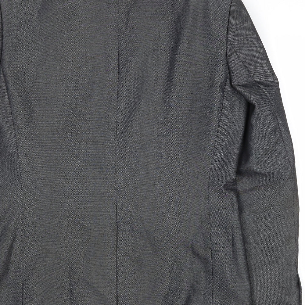 Marks and Spencer Mens Grey Geometric Polyester Jacket Suit Jacket Size 38 Regular