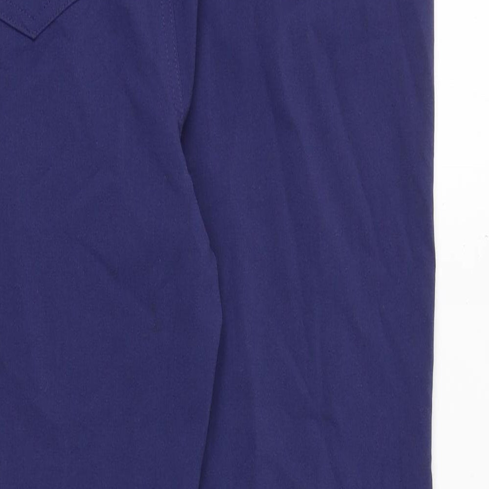 Marks and Spencer Womens Black Polyester Trousers Size 14 Regular Zip