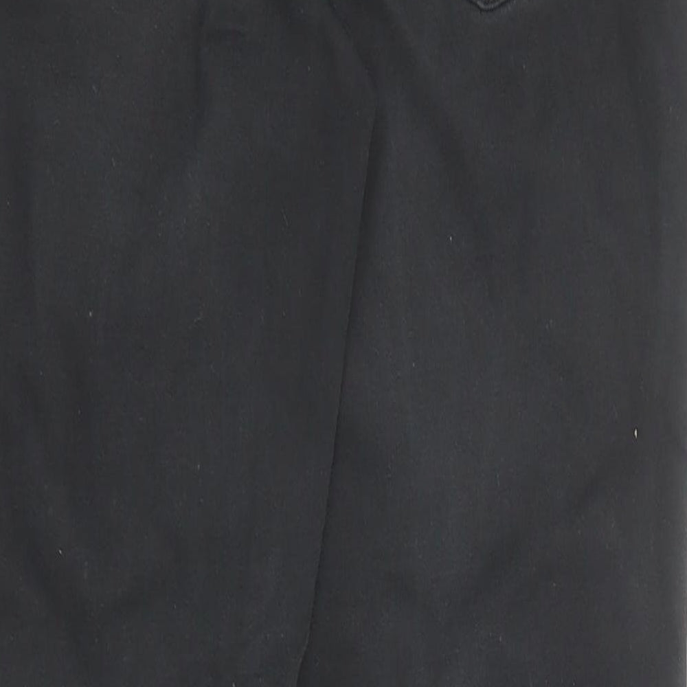 Marks and Spencer Womens Black Cotton Straight Jeans Size 8 Regular Zip